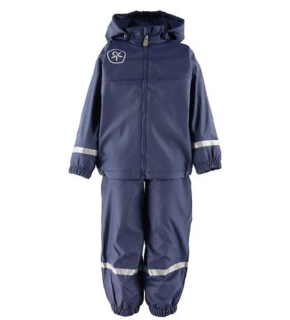 Color Kids Rainwear w. Suspenders/Fleece - PU - Dress Blues