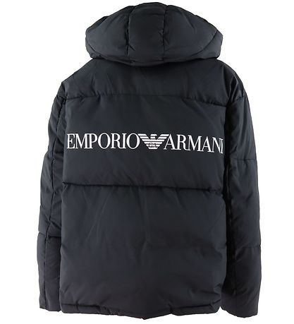 Emporio Armani Gevoerde Jas - Zwart m. Wit/Roze