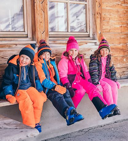 Color Kids Ski Pants w. Suspenders - Total Eclipse