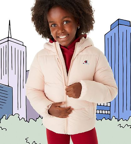 Champion Hooded Puffer Jacket - Pink