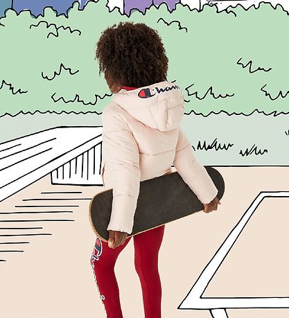 Champion Hooded Puffer Jacket - Pink