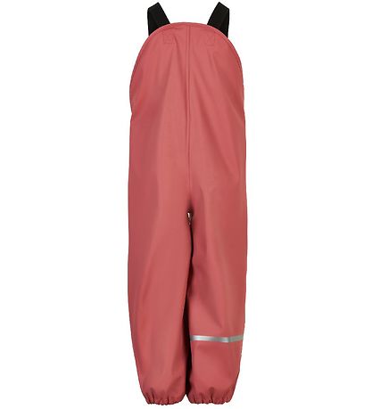 CeLaVi Rain Pants w. Suspenders - Recycled PU - Dusty Cedar