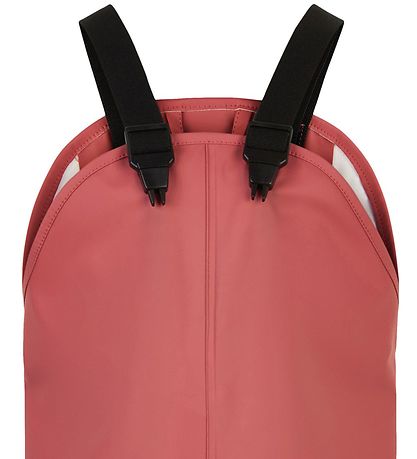 CeLaVi Rain Pants w. Suspenders - Recycled PU - Dusty Cedar