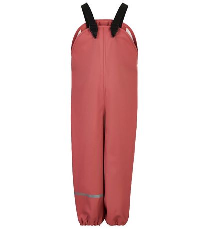 CeLaVi Rain Pants w. Suspenders - Recycled PU - Dusty Cedar