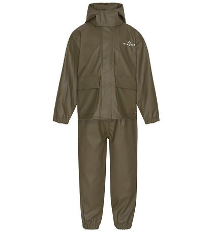 Ver de Terre Rainwear w. Suspenders - PU - Dark Moss Ver de Terre Rainwear w. Suspenders - PU - Dark Moss