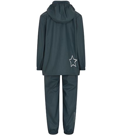 En Fant Regntøy m. Seler - PU - Dark Slate