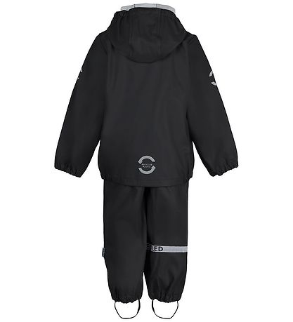 Mikk-Line Rainwear w. Suspenders - PU - Recycled - Black