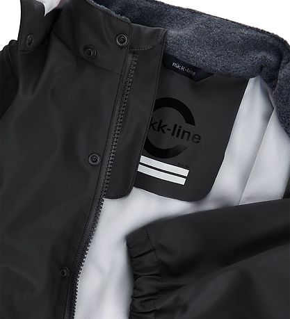 Mikk-Line Rainwear w. Suspenders - PU - Recycled - Black