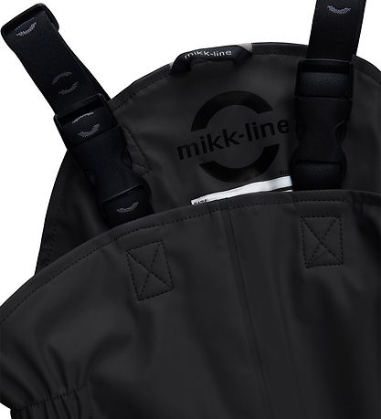 Mikk-Line Rainwear w. Suspenders - PU - Recycled - Black