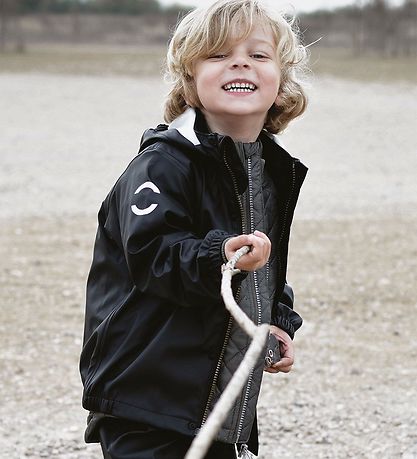 Mikk-Line Rainwear w. Suspenders - PU - Recycled - Black