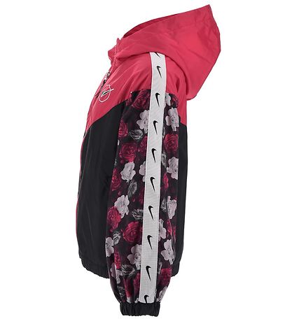 Nike Jacket - Floral Windrunner - Black/Pink