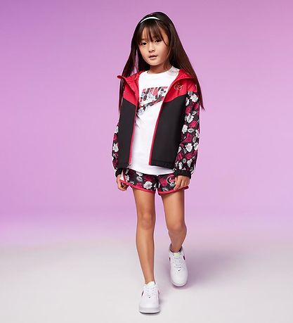 Nike Jacket - Floral Windrunner - Black/Pink