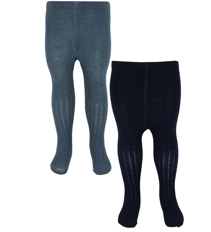 Minymo Strumpbyxor - Ull - 2-pack - Dark Marinblå