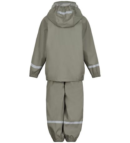 Vêtements de Pluie av. Bretelles Color Kids - PU - Vétiver Vêtements de Pluie av. Bretelles Color Kids - PU - Vétiver