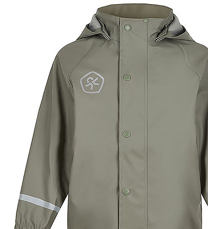 Vêtements de Pluie av. Bretelles Color Kids - PU - Vétiver Vêtements de Pluie av. Bretelles Color Kids - PU - Vétiver