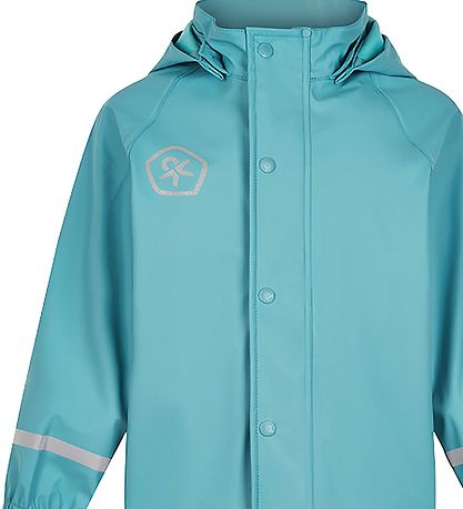 Color Kids Rainwear w. Suspenders - PU - Delphinium Blue