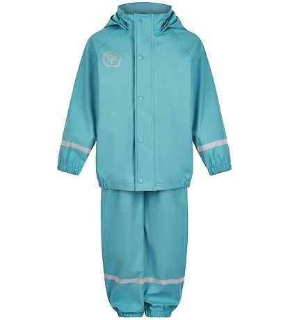 Color Kids Rainwear w. Suspenders - PU - Delphinium Blue
