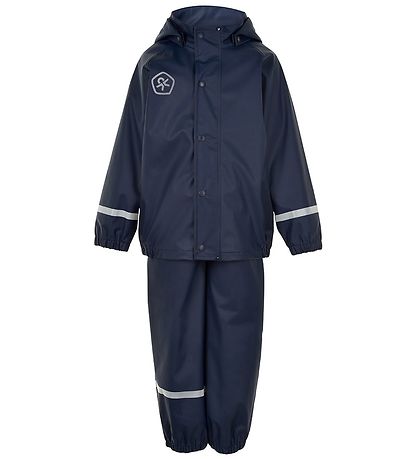 Color Kids Rainwear w. Suspenders - PU - Dress Blues