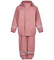 Color Kids Rainwear w. Suspenders - PU - Ash Rose