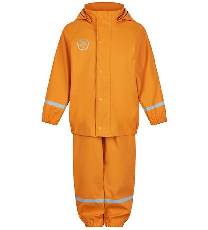 Color Kids Rainwear w. Suspenders - PU - Cadmium Yellow