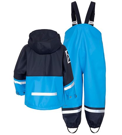 Didriksons Rainwear w. Suspenders - Waterman - Sharp Blue/Navy