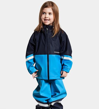 Didriksons Rainwear w. Suspenders - Waterman - Sharp Blue/Navy
