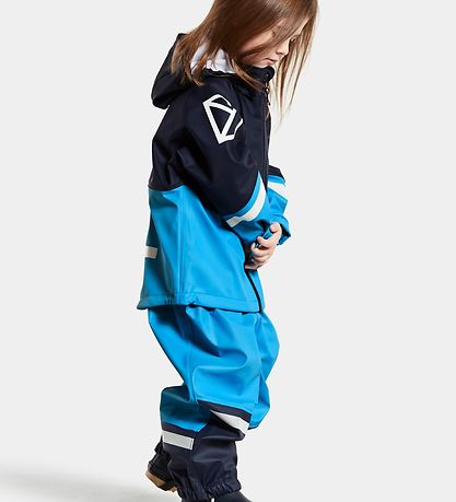 Didriksons Rainwear w. Suspenders - Waterman - Sharp Blue/Navy
