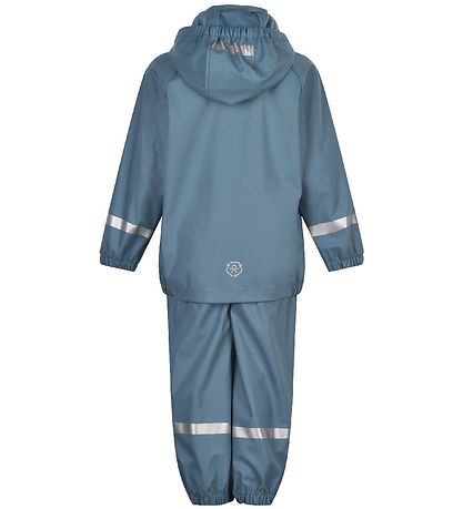 Color Kids Rainwear w. Suspenders - PU - Captain's Blue