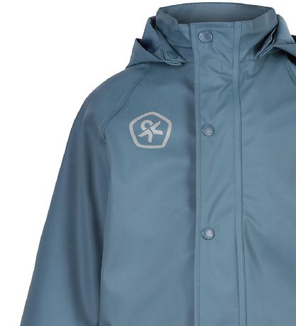 Color Kids Rainwear w. Suspenders - PU - Captain's Blue