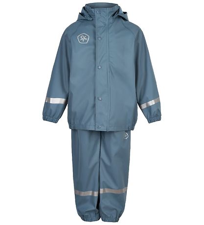 Color Kids Rainwear w. Suspenders - PU - Captain's Blue