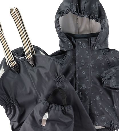 CeLaVi Rainwear w. Suspenders - PU - Dark Navy