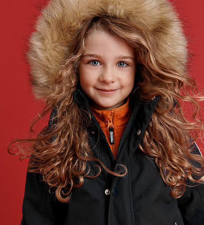 Reima Snowsuit - Stavanger - Black w. Faux Fur