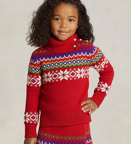 Polo Ralph Lauren Blouse - Cotton/Wool - Fair Isle - Red w. Patt