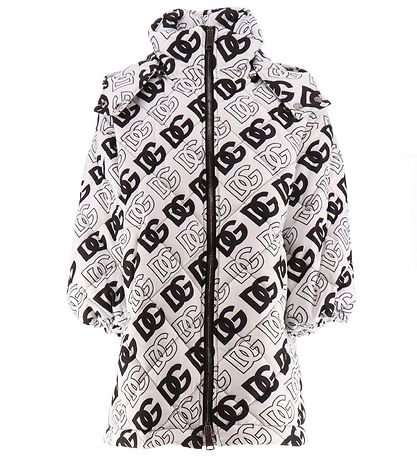 Dolce & Gabbana Paddet Jacket - Logo - White w. Black