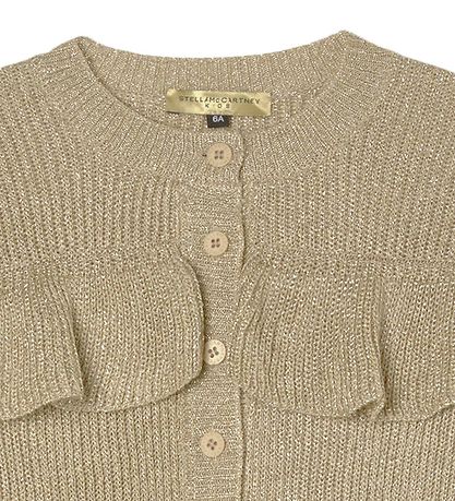 Stella McCartney Kids Cardigan - Knitted - Beige/Gold