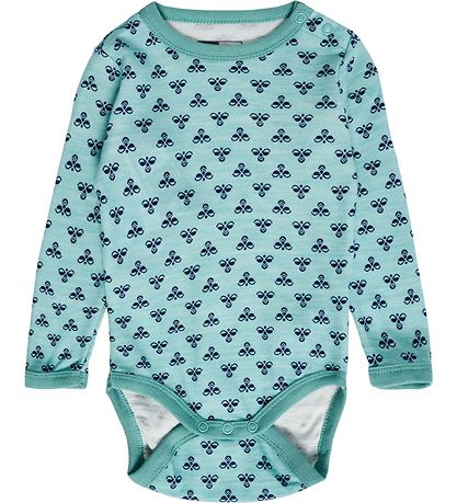 Hummel Bodysuit l/s - Wool - hmlBambo - Mineral Blue