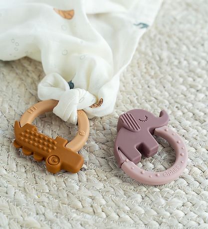 Done By Deer Teether - 2-Pack - Deer Friends - Purple/Mustard