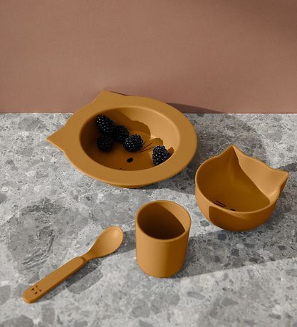 Liewood Geschirr-Set - Joana - 4 Teile - CAT Golden Caramel