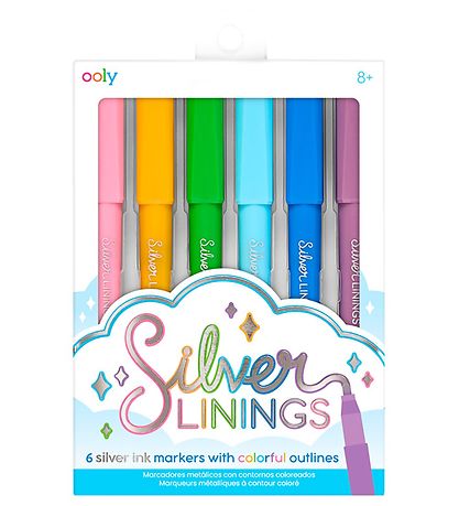 Ooly Tusher - Silver Linings - 6 Pcs - Multicolour Silver