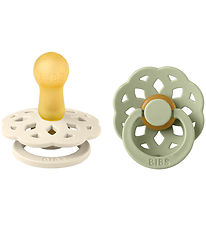 BIBS Bohemia Pacifiers - 2-Pack - Size 2 - Round - Ivory/Sage