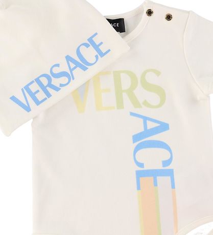 Boîte Cadeau Versace - Bonnet/Body m/c - Blanc/Bleu Clair av. Lo Boîte Cadeau Versace - Bonnet/Body m/c - Blanc/Bleu Clair av. Lo