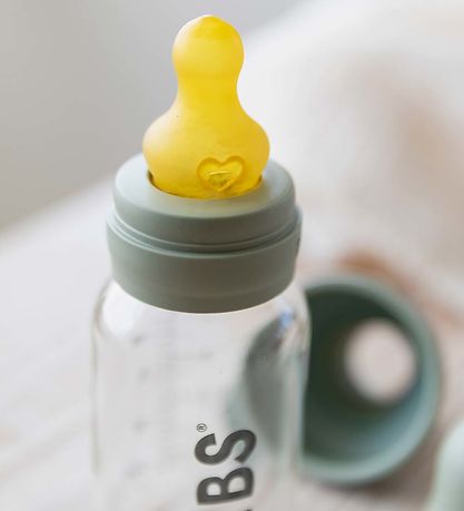 BIBS Feeding Bottle - Glass - Slow Flow - 110 mL - Natural Rubbe