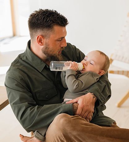 BIBS Babyflasche - Glas - Slow Flow - 225 ml - Naturgummi - Ivor