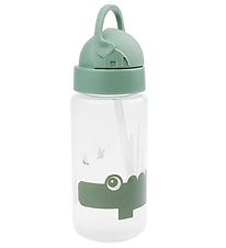 Done by deer Drinkfles m. Rietje - 350 ml - Croco - Groen
