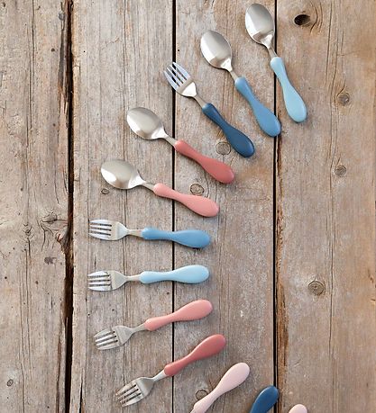 Sebra Spoon Set - Stainless Steel - Powder Blue