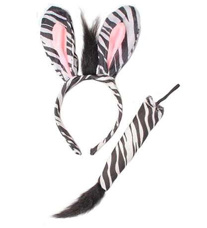 Molly & Rose Kostüm - Haarreifen/Schwanz - Zebra Molly & Rose Kostüm - Haarreifen/Schwanz - Zebra