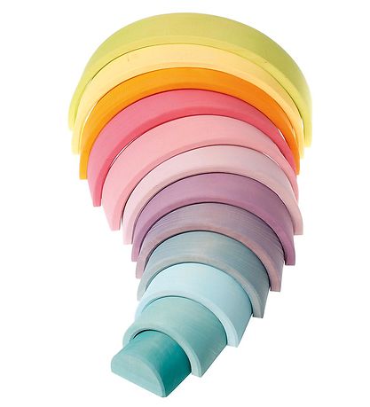 Grimms Wooden Toy - Rainbow - 12 Parts - Pastel