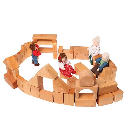 Grimms Tré leikfang - Kubbar - 60 Stk. - Náttúrulegt Grimms Tré leikfang - Kubbar - 60 Stk. - Náttúrulegt