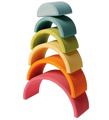 Grimms Wooden Toy - Rainbow - 6 Parts - Pastel