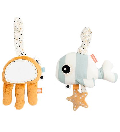 Done By Deer Clip Toy - Sea Friends - Blue/Mustard